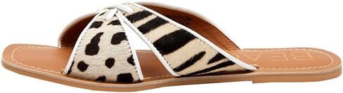 Matisse Footwear Cover Up Cross Band Slide Sandal, Cow Hair Upper, Non-Slip Rubber Sole, Lightweight and Sturdy in Kuwait