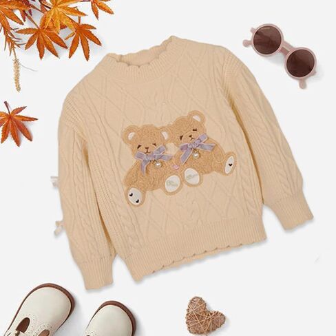 Mumetaz Toddler Baby Girl Sweaters Long Sleeve Crewneck Warm Pullover Knit Sweater Fall Winter Baby Girl Clothes in Saudi Arabia