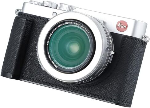Camera Half Case for Leica D-LUX7,Vintage Metal Genuine Leather Instant Camera Protective Cases Stylish Portable Shockproof (Black) in Saudi Arabia
