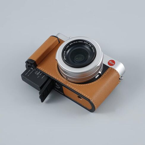 Camera Half Case for Leica D-LUX7,Vintage Metal Genuine Leather Instant Camera Protective Cases Stylish Portable Shockproof (Black) in Saudi Arabia