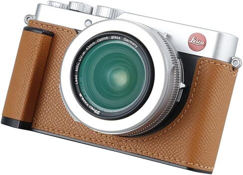 Camera Half Case for Leica D-LUX7,Vintage Metal Genuine Leather Instant Camera Protective Cases Stylish Portable Shockproof (Black) in Saudi Arabia