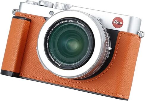 Camera Half Case for Leica D-LUX7,Vintage Metal Genuine Leather Instant Camera Protective Cases Stylish Portable Shockproof (Black) in Saudi Arabia