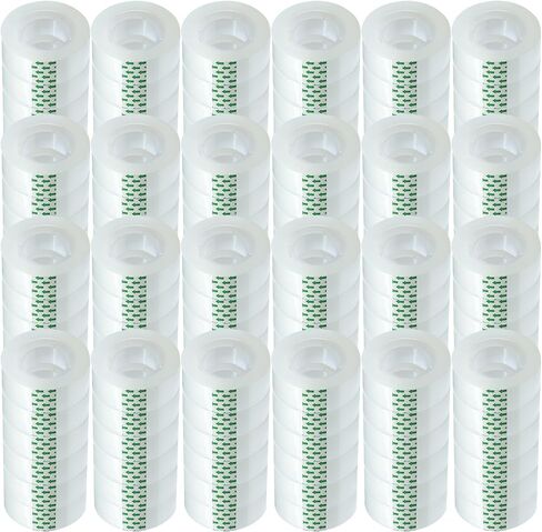 48 Rolls Transparent Tape Refills Rolls 3/4-Inch x 1000 inch, 1 inch Core, Clear Gift Wrapping Tape Refill Roll for Office, Home, School in Kuwait