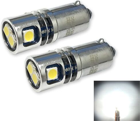 High Output 12/28VDC BA9S T3-1/4 Miniature Bayonet Base LED Replacement Bulb | Replaces Bulbs 12V: 1414 1416 1813 1816 1895 | 28V: 313 1495 1819 1820 1864 757 (2-Pack; Warm White) in Kuwait