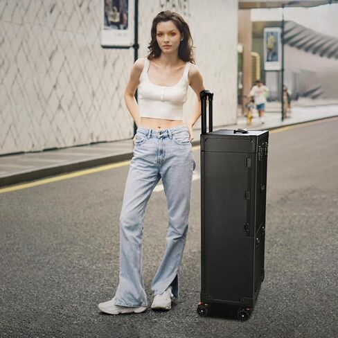 BYOOTIQUE Clipper Trimmer Portable Mobile Barber Station Tool Box Rolling Makeup Hair Salon Stylist Train Case Key in Saudi Arabia