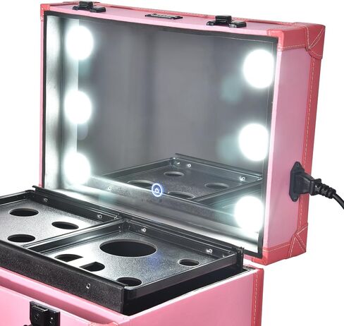 BYOOTIQUE Clipper Trimmer Portable Mobile Barber Station Tool Box Rolling Makeup Hair Salon Stylist Train Case Key in Kuwait