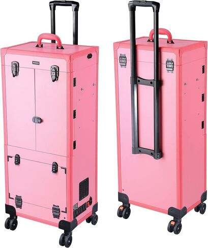 BYOOTIQUE Clipper Trimmer Portable Mobile Barber Station Tool Box Rolling Makeup Hair Salon Stylist Train Case Key in Kuwait