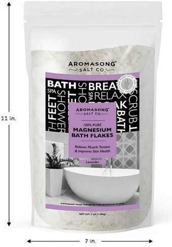 Aromasong Magnesium Flakes from The Dead Sea, 3 LB Resealable Pack (Packaging May Very) - Muscle Relaxing Magnesium Chloride Bath Salts Soak for Headaches, Stress & Leg Discomfort. in Saudi Arabia