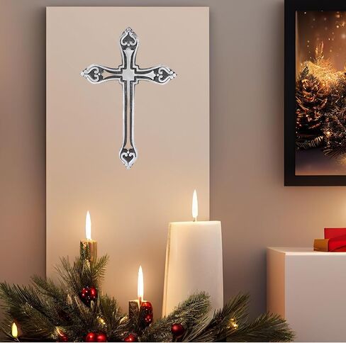 Castleore سهلة التعليق على الحائط لديكور المنزل الصلبان المسيحية الدينية للجدار | الأفضل للمنزل والمكتب وكهدية | الأزرق العتيقة | المقاس الطول 9.6 العرض 6.5 | in Kuwait