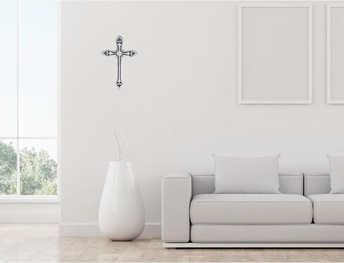 Castleore سهلة التعليق على الحائط لديكور المنزل الصلبان المسيحية الدينية للجدار | الأفضل للمنزل والمكتب وكهدية | الأزرق العتيقة | المقاس الطول 9.6 العرض 6.5 | in Kuwait