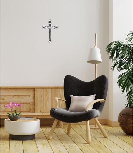 Castleore سهلة التعليق على الحائط لديكور المنزل الصلبان المسيحية الدينية للجدار | الأفضل للمنزل والمكتب وكهدية | الأزرق العتيقة | المقاس الطول 9.6 العرض 6.5 | in Kuwait