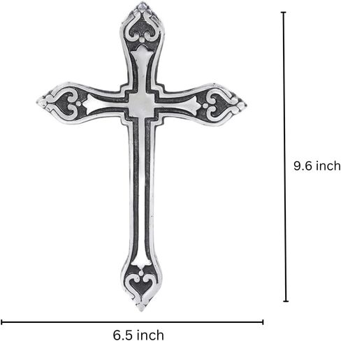 Castleore سهلة التعليق على الحائط لديكور المنزل الصلبان المسيحية الدينية للجدار | الأفضل للمنزل والمكتب وكهدية | الأزرق العتيقة | المقاس الطول 9.6 العرض 6.5 | in Kuwait