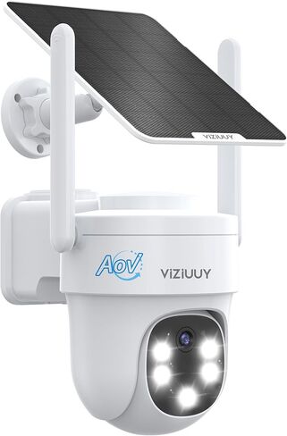 Security Cameras Outdoor Wireless, AOV Security Camera with 24/7 Recording, Solar-Powered, 2K Cameras for Home Security with 360° Pan & Tilt, Auto Tracking, 512G Local Storage(Not Include) in Kuwait