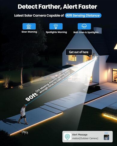 Security Cameras Outdoor Wireless, AOV Security Camera with 24/7 Recording, Solar-Powered, 2K Cameras for Home Security with 360° Pan & Tilt, Auto Tracking, 512G Local Storage(Not Include) in Kuwait