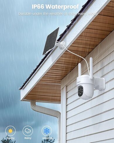 Security Cameras Outdoor Wireless, AOV Security Camera with 24/7 Recording, Solar-Powered, 2K Cameras for Home Security with 360° Pan & Tilt, Auto Tracking, 512G Local Storage(Not Include) in Kuwait