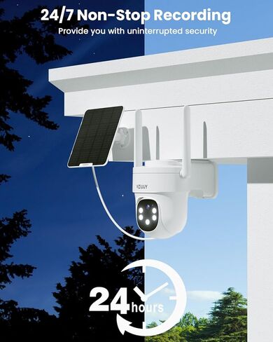 Security Cameras Outdoor Wireless, AOV Security Camera with 24/7 Recording, Solar-Powered, 2K Cameras for Home Security with 360° Pan & Tilt, Auto Tracking, 512G Local Storage(Not Include) in Kuwait