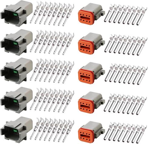 DT 4 Pin Connector Kit, DT Automotive Connector 4P Plug, Waterproof Wire Connector for Trucks with Stamped Contacts and Sealed Plugs for Cars, SUVs, Motorcycles and more.(DT 4P 5) in Kuwait
