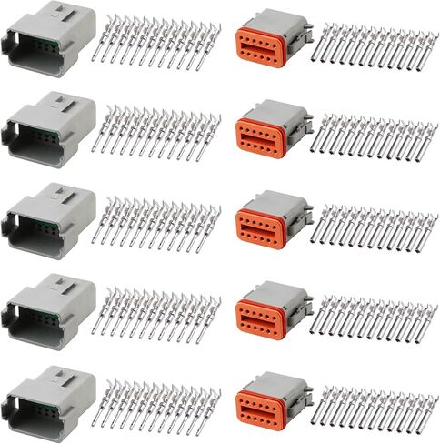 DT 4 Pin Connector Kit, DT Automotive Connector 4P Plug, Waterproof Wire Connector for Trucks with Stamped Contacts and Sealed Plugs for Cars, SUVs, Motorcycles and more.(DT 4P 5) in Kuwait