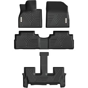 YITAMOTOR Floor Mats Compatible with 2015-2019 Ford Explorer Without 2nd Row Center Console, Custom Fit Floor Liners 1st & 2nd Row All- Weather Protection, Black
