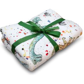 Jaxson's World Watercolor Dinosaur Theme Minky Blanket | Unique Baby Gift