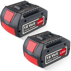 PDstation 6000mAh 2Pack 18V BAT609 Battery Replacement for Bosch 18V Battery Li-ion Battery Compatible with Bosch Tools BAT609G BAT609 BAT618 BAT618G BAT619