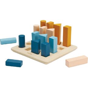 PlanToys (2403 Wooden Geometric Sorting Board Sustainably Made from Rubberwood and Non-Toxic Paints and Dyes