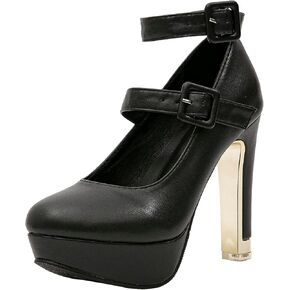 getmorebeauty Women's Block High Heels Platform Pumps Double Ankle Straps Closed Toe Mary Jane Dress Sandals Shoes in Kuwait