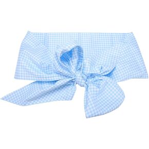 Newborn Swaddle Wrap, Cotton Skinfriendly Infant Swaddle Wrap Bow Sash Infant Bowknot Sash Blanket for Baby Swaddle Photography Shoot Prop(Light Blue Plaid)