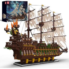 Mould King Large Pirates Ship Model Building Kits, MOC Dutchman Building Block Pirate Ship Construction Set to Build, Toys Gift for Kids Age 8+/Adult Collections Enthusiasts (3700+Pieces)