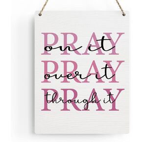 Inspirational Decor In Peace I Will Lie Down and Sleep Psalm 4:8 Christian Gifts Bible Verse Wall Art Scripture Wooden Hanging Sign for Modern Home Office Bathroom Bedroom Decoration 8 x 10 Inches