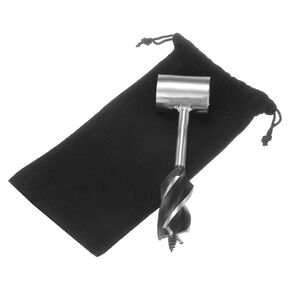 Survival Tool for Bushcraft Settlers, Survival Hand Auger Drill, Hand Auger Wrench W Black Cloth Bag Hand Hole Maker for Outdoor Backpacking/Survival/Camping [Black]