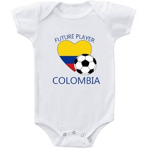 Speedy Pros Baby Bodysuit Future Soccer Player Colombia Cotton Boy & Girl Clothes White