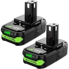 POWTREE ترقية 3800 مللي أمبير 18 فولت P102 بطارية ليثيوم بديلة لبطارية Ryobi 18 فولت Ryobi ONE+ P107 P108 P103 P104 P105 P106 P109 P122 أدوات كهربائية لاسلكية 2 حزم in Kuwait