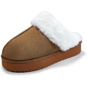Fuzzy Slippers Women,Slippers for Women Indoor and Outdoor,Fluffy Slippers for Women,Slip on Warm Comfy Soft Slippers for Women Memory Foam with Thick Sole