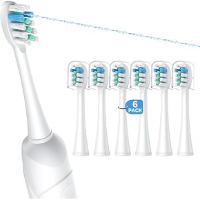 6 Pack FitMount Toothbrush Replacement Heads Compatible with WaterPik Sonic Fusion 2.0, FitMount Flossing Brush Head Fit for Water-Pic SF-01 SF-02 and 2.0 SF-03 SF-04