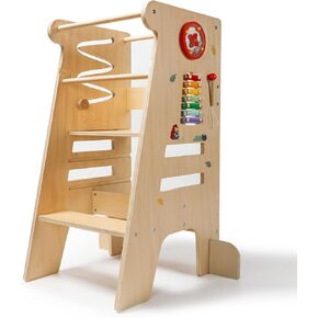 Dorjee Toddler Tower, Toddler Kitchen Stool Helper, 3 Heights Adjustable Step Stool for Toddlers, Toddler Standing Tower for Kitchen Counter Bathroom Learning New Skills