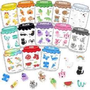 Magnetic Color Sorting Set, 13 Colors Sorting Magnets for Fridge, Whiteboard, 78 Pcs Color Matching Games for Kids, Color Recognition Materials, Preschool Kindergarten Must Haves
