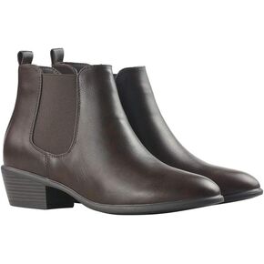 Women's Pull On Ankle Boots Ladies Low Chunky Heel Stylish Elastic Panel Riding Booties Slip On Shoes
