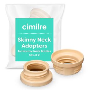 Skinny Neck Adapters for Narrow Neck Bottles, Breast Bump Bottle Adapter Converts Cimilre Breast Shields & Other Wide Neck Shields to Standard Neck (Set of 2)