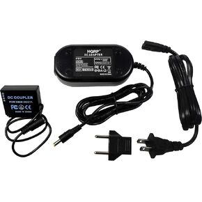 HQRP Kit AC Power Adapter and DC Coupler Compatible with Panasonic Lumix DMC-GX9, GF6, GF5, GF3, S6, GX7 Mark ii, ZS60, GX85CGK, GX80, GX85, ZS110, TZ100 Camera, Replace BLE9 BLG10 Battery