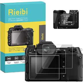 Rieibi Screen Protector for Fujifilm GFX100S II/GFX100/GFX100S/GFX50S II Camera,LCD Glass Flim+PET Top Flim GFX100S II/GFX100/GFX100S/GFX50S II Mirrorless Digital Camera 0.25mm Ultra-clear 9H Anti-Scrach - 3 Packs