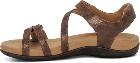 Aetrex Women's Jess Orthopedic Adjustable Quarter Strap Sandals - Comfort Memory Foam Fashion Flat Womens Sandals with Arch Support White in Saudi Arabia