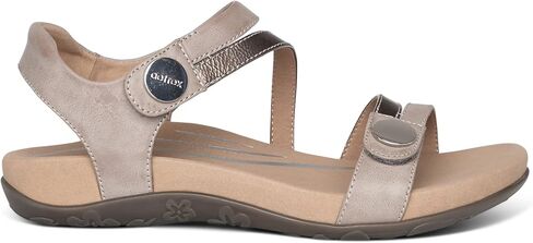 Aetrex Women's Jess Orthopedic Adjustable Quarter Strap Sandals - Comfort Memory Foam Fashion Flat Womens Sandals with Arch Support White in Saudi Arabia