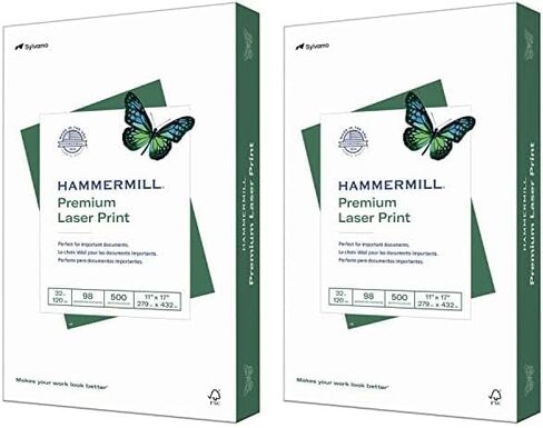ورق طابعة Hammermill، طباعة ليزر ممتازة 32 رطل، 8.5 × 11-98 ساطع، صنع في الولايات المتحدة الأمريكية، 104646R - 1 رزمة (500 ورقة) in Kuwait