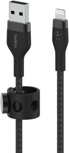 Belkin BoostCharge Pro Flex Braided USB Type A to Lightning Cable (1M/3.3FT), MFi Certified Charging Cable for iPhone 13, 12, 11, Pro, Max, Mini, SE, iPad and More, 2-Pack, Black in Saudi Arabia