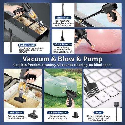 15000Pa Portable Car Vacuum Cleaner - Brushless Motor Hand Held Vacuum 4 in 1 Mini Vacuum Cleaner 2-Speed Adjustable 120W High Power Vacuum Cleaner for Home Outdoor Office and Car in Saudi Arabia