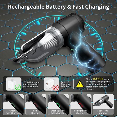 15000Pa Portable Car Vacuum Cleaner - Brushless Motor Hand Held Vacuum 4 in 1 Mini Vacuum Cleaner 2-Speed Adjustable 120W High Power Vacuum Cleaner for Home Outdoor Office and Car in Saudi Arabia