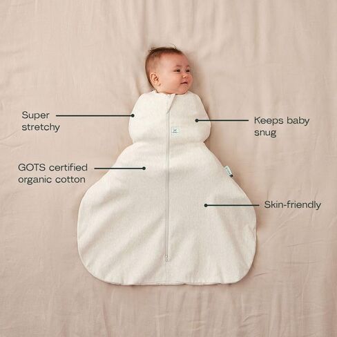 ergoPouch 1.0 TOG Hip Harness Cocoon Swaddle Bag, Breathable Baby Sleep Bag for Hip Health, Snug and Gentle (6-12 Months, Oatmeal Marle) in Saudi Arabia