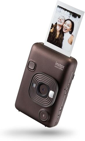 كاميرا Fujifilm Instax Mini LiPlay Hybrid الفورية، برونزية عميقة، حزمة مع 20 فيلم تعريض، بطاقة ذاكرة UHS-I microSDHC سعة 32 جيجابايت وحقيبة كتف (برونزية عميقة) in Saudi Arabia