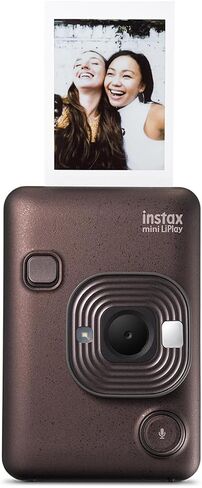 كاميرا Fujifilm Instax Mini LiPlay Hybrid الفورية، برونزية عميقة، حزمة مع 20 فيلم تعريض، بطاقة ذاكرة UHS-I microSDHC سعة 32 جيجابايت وحقيبة كتف (برونزية عميقة) in Saudi Arabia